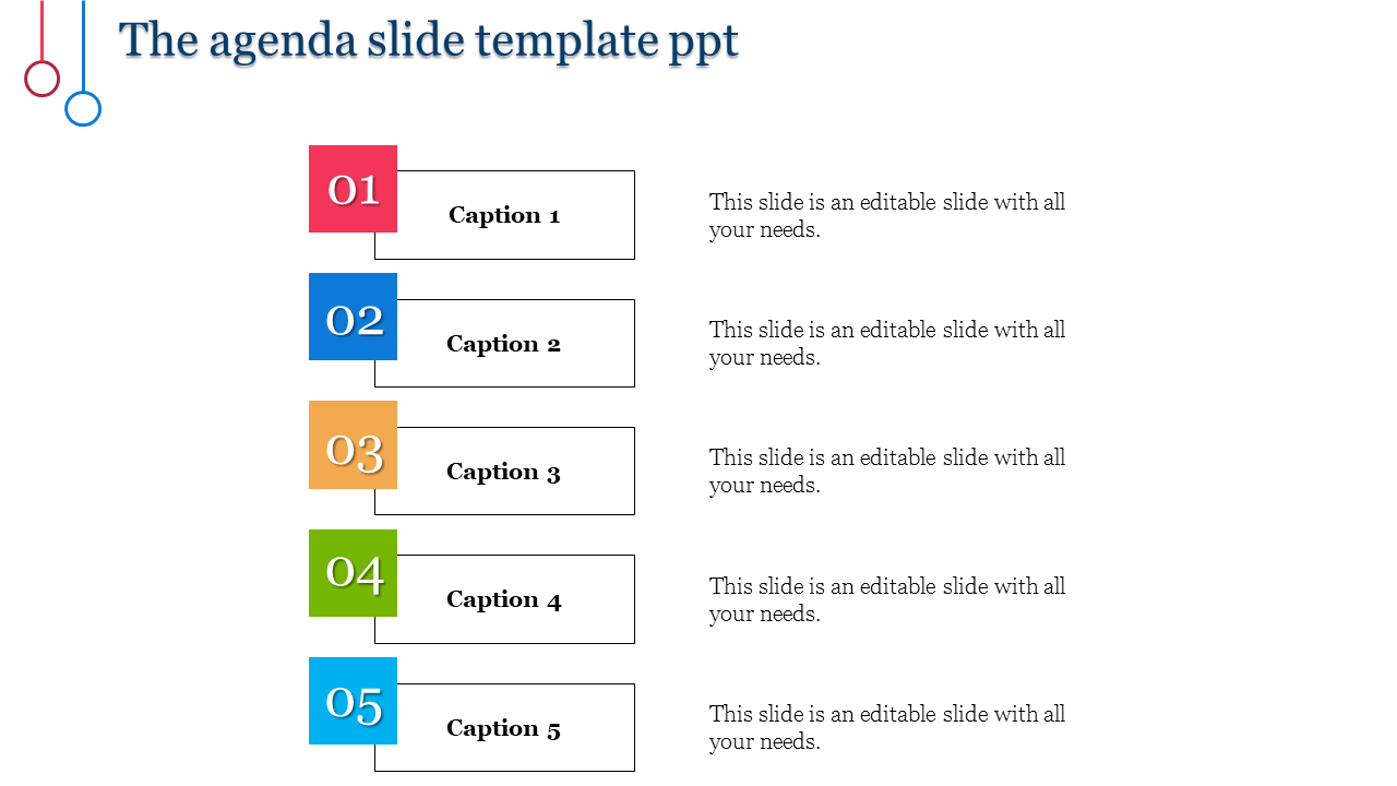 Get our Editable Agenda Slide Template PPT Presentation